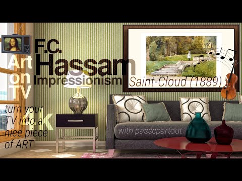 Childe Hassam Impressionist painting time lapse Art and music 4k painting Saint Cloud Framed art