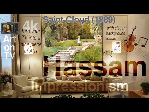 Childe Hassam Impressionist painting time lapse Saint Cloud Art and music 4k painting