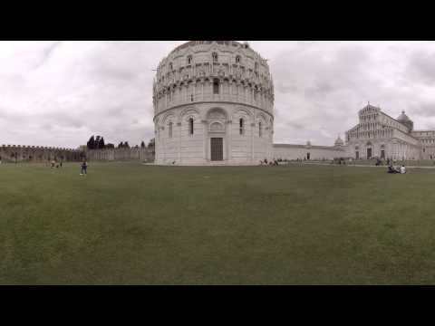 360 video In front of Baptistery of St John Pisa Italy